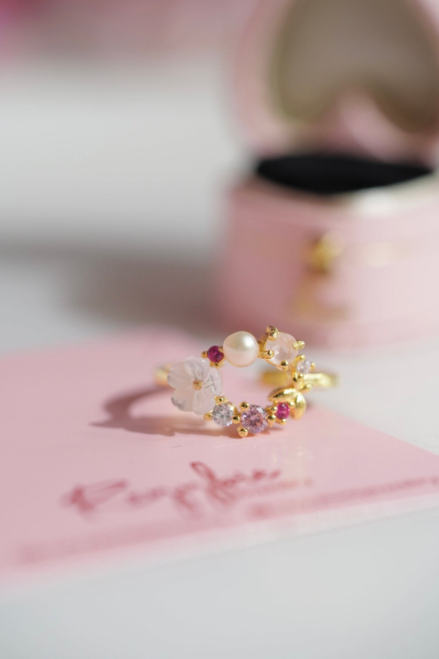 Alice in Wonderland Inpired Ring -Magnolia flower Ring-Flower Ring-Anime Styles Ring -925 Sterling Silver Ring