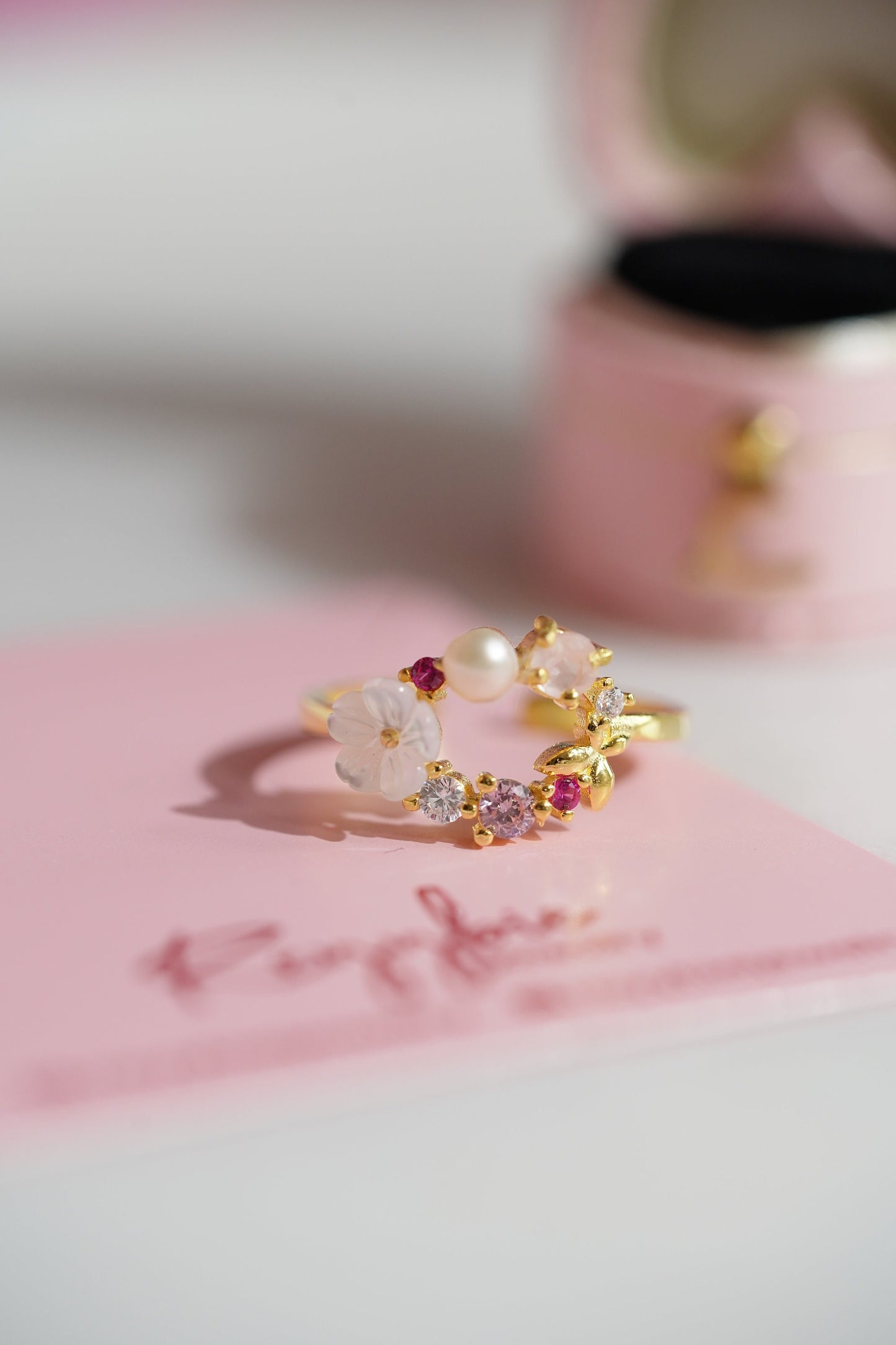 Alice in Wonderland Inpired Ring -Magnolia flower Ring-Flower Ring-Anime Styles Ring -925 Sterling Silver Ring