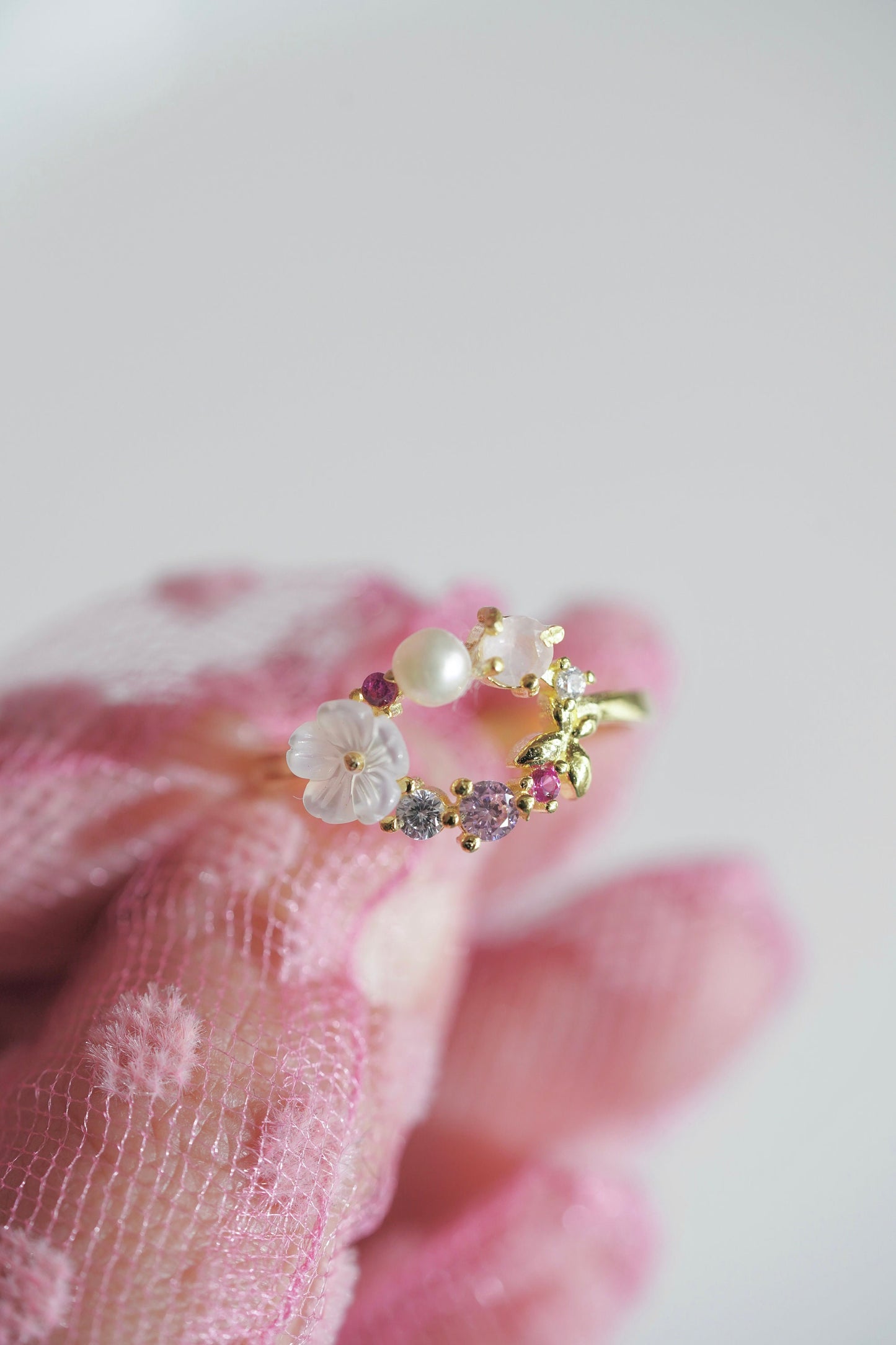 Alice in Wonderland Inpired Ring -Magnolia flower Ring-Flower Ring-Anime Styles Ring -925 Sterling Silver Ring