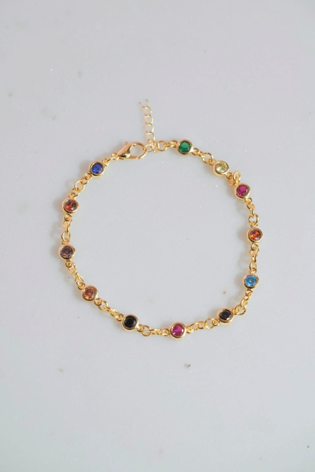 TS Bracelet- Bejeweled Bracelet -Multicolor Bracelet --Gold Plated