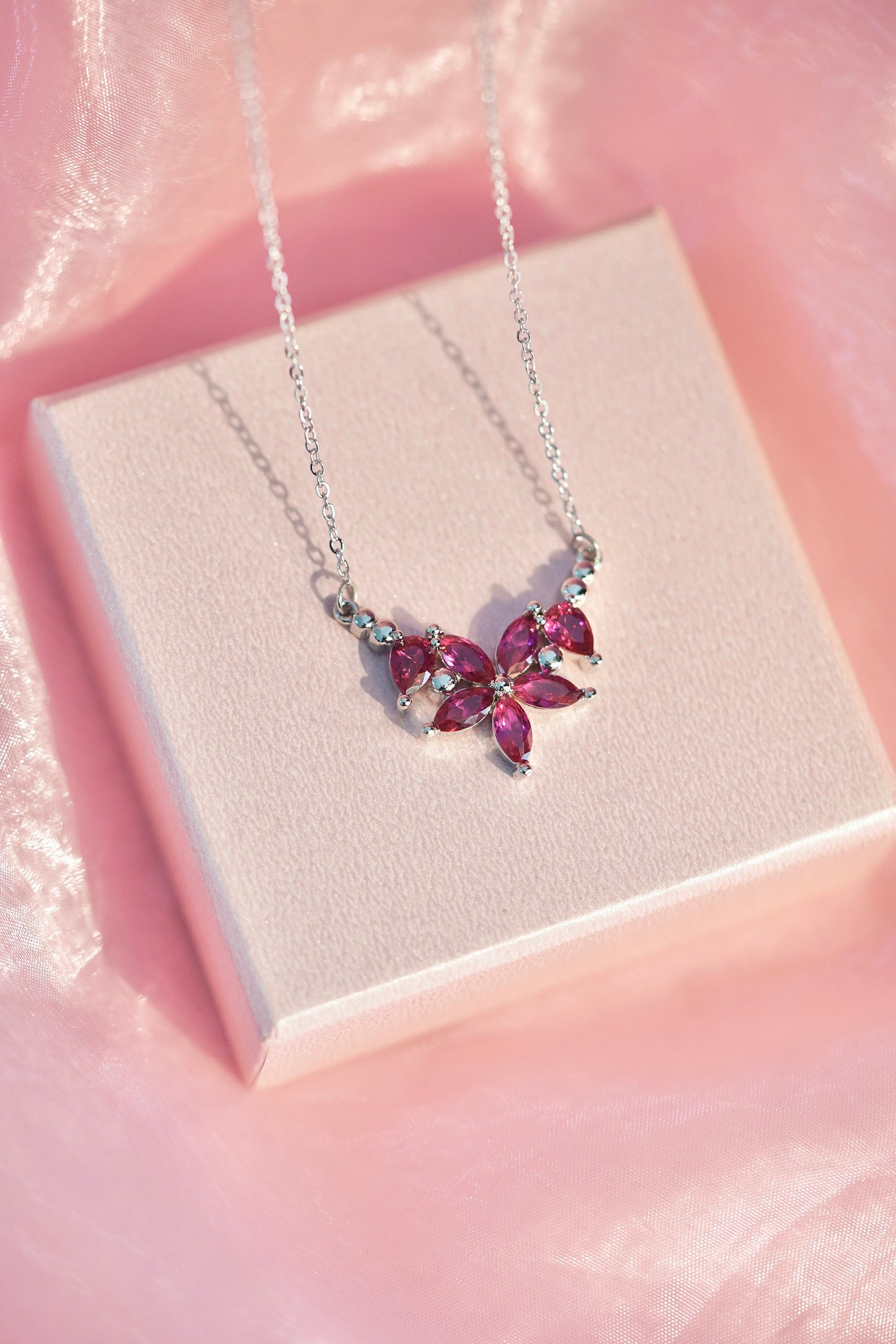 Dracualara Necklace-Pink Flower Necklace -BLOSSOM Necklace