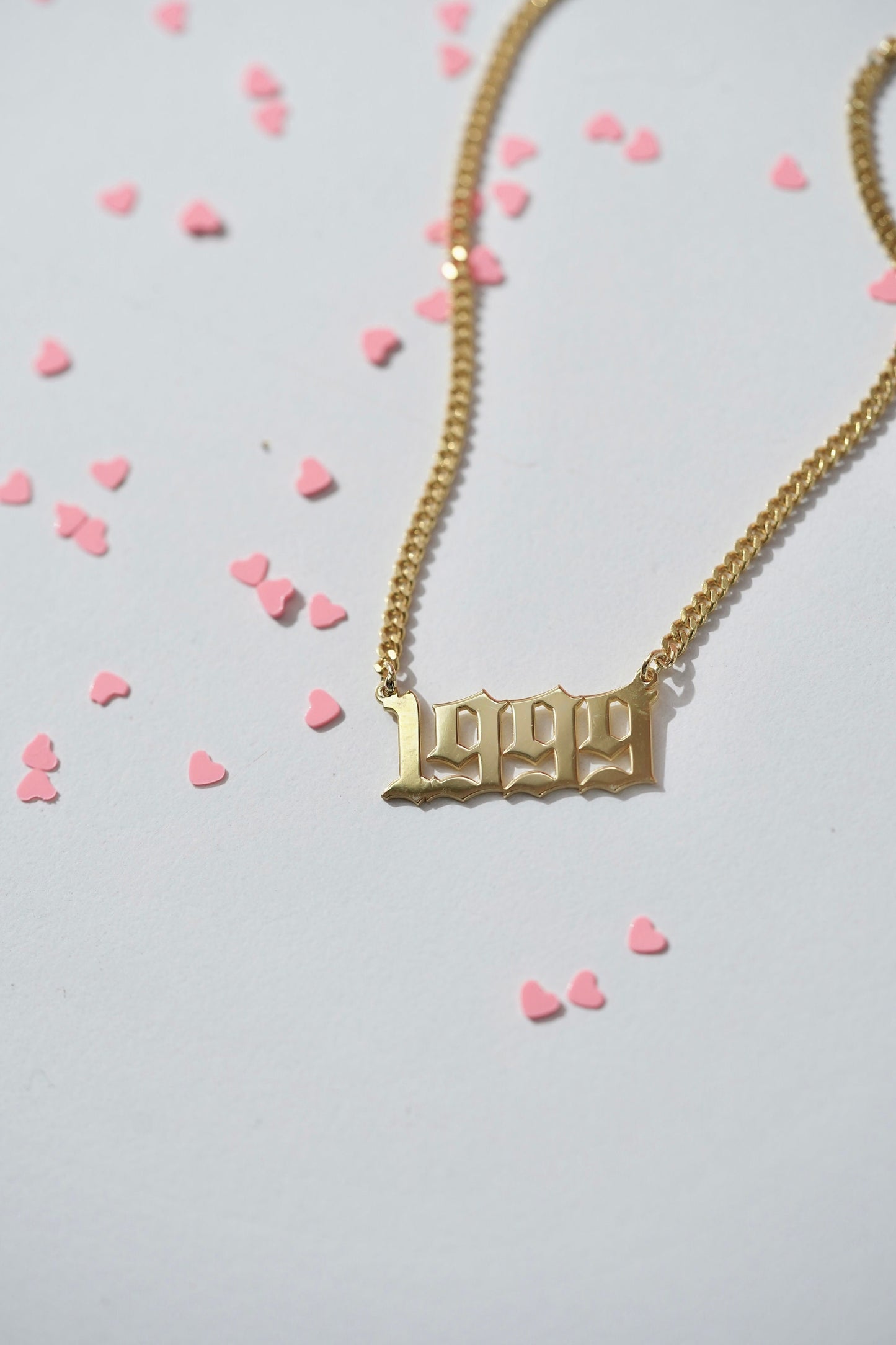 Number Necklace / Gold Number Pendant / Year Necklace / Personalized Number Necklace / Date Necklace / Curb Chain / For Men / For Women