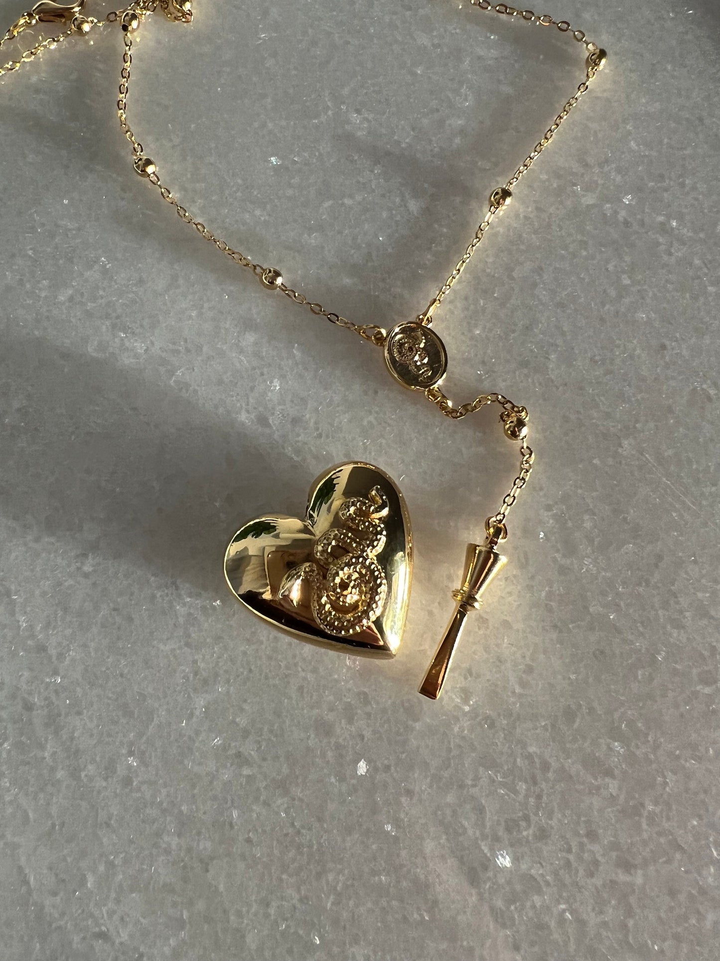 Ldr Style Necklace v.2 - Rosary Emerald Heart Necklace - Lana Dupe Necklace - Harry Styles - LDR Necklace
