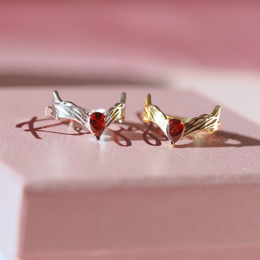 Scarlet Witch Crown Inspired Ring, Superhero Ring, Witch Ring, Geek Jewelry, Engagement