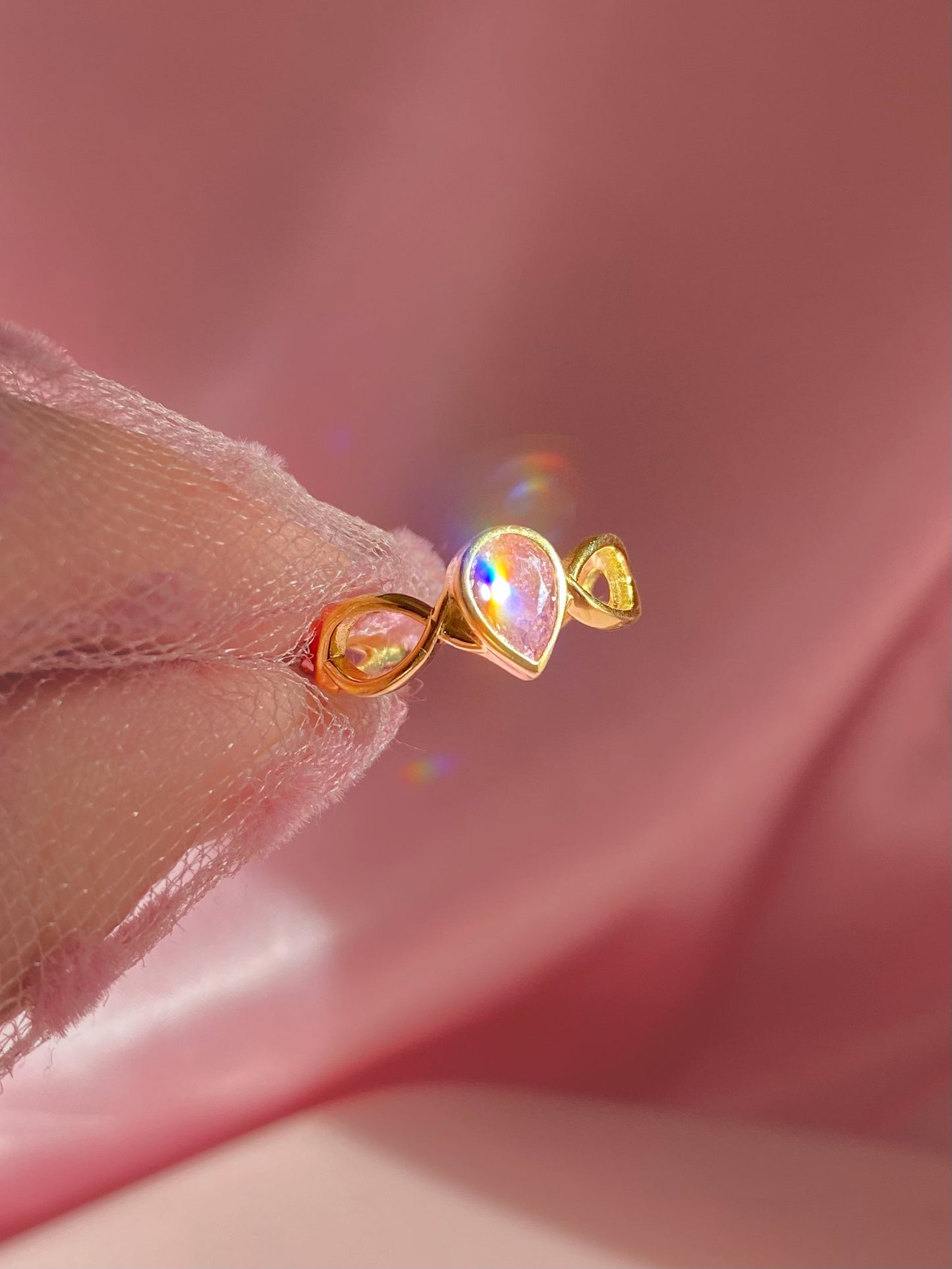 Swan Lake Princess Odette Pink Stone Tiara Ring, 925 Sterling Silver Gold or Silver Plated Ring, Valentine's day Gift, Gift for Her