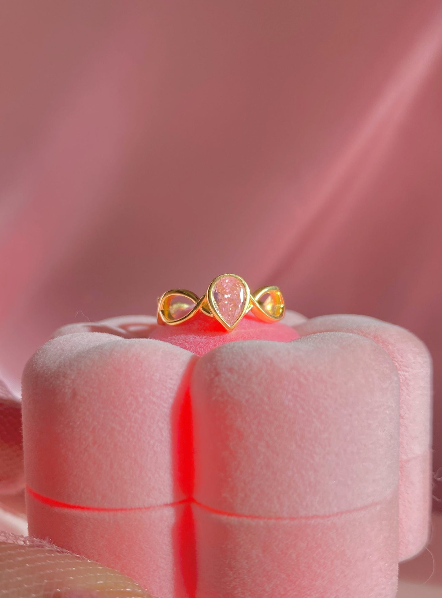 Swan Lake Princess Odette Pink Stone Tiara Ring, 925 Sterling Silver Gold or Silver Plated Ring, Valentine's day Gift, Gift for Her