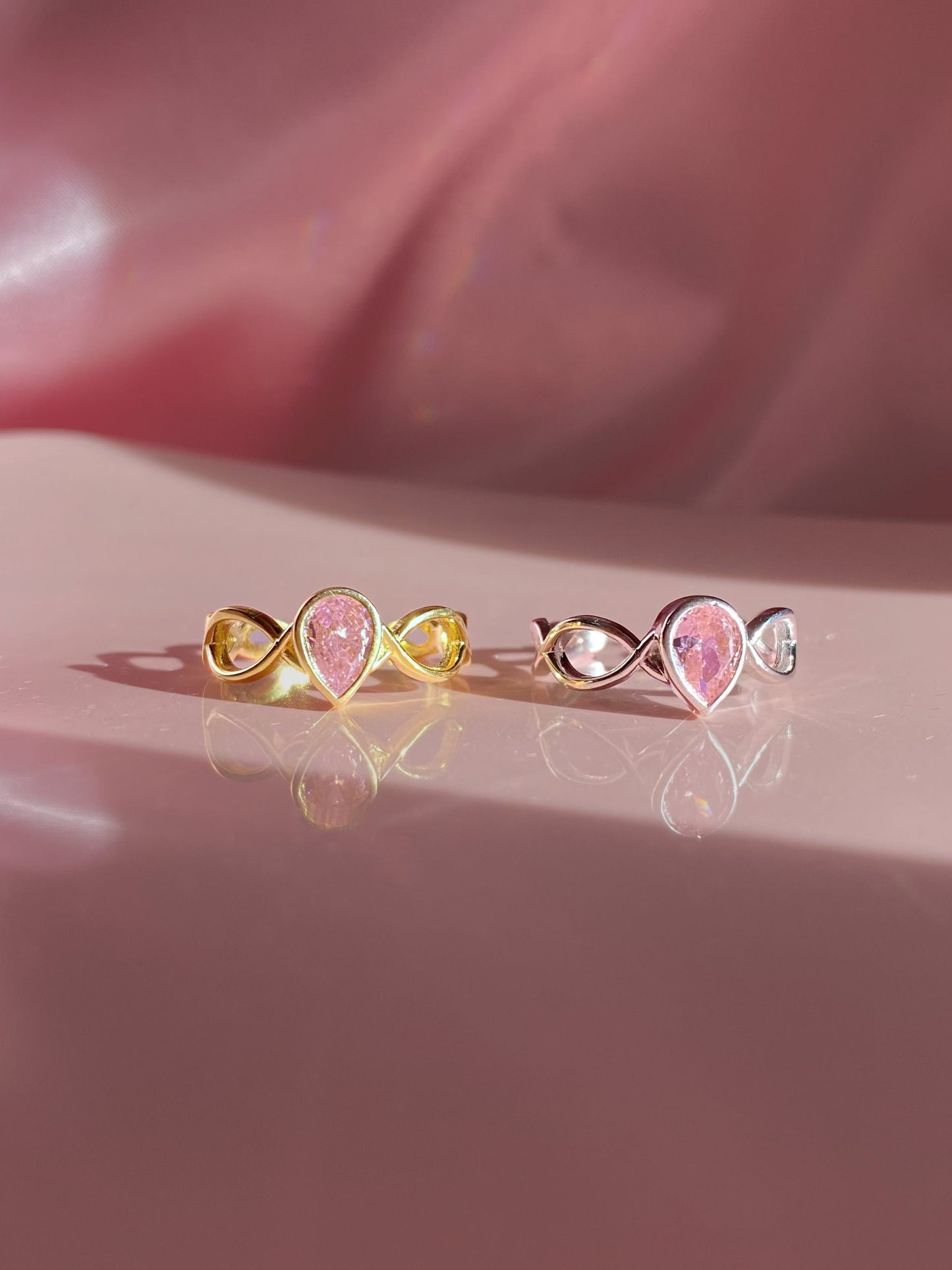 Swan Lake Princess Odette Pink Stone Tiara Ring, 925 Sterling Silver Gold or Silver Plated Ring, Valentine's day Gift, Gift for Her