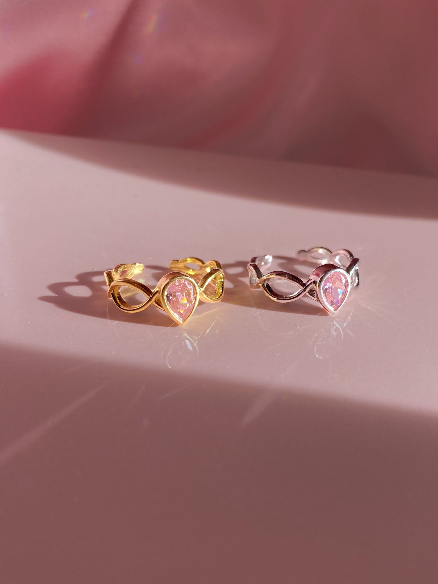 Swan Lake Princess Odette Pink Stone Tiara Ring, 925 Sterling Silver Gold or Silver Plated Ring, Valentine's day Gift, Gift for Her