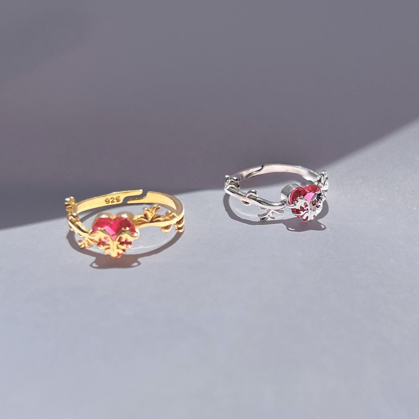 The Pendant of Eraklyon Bloom Ring , 925 sterling silver , Red Heart Ring , love ring , gift for her