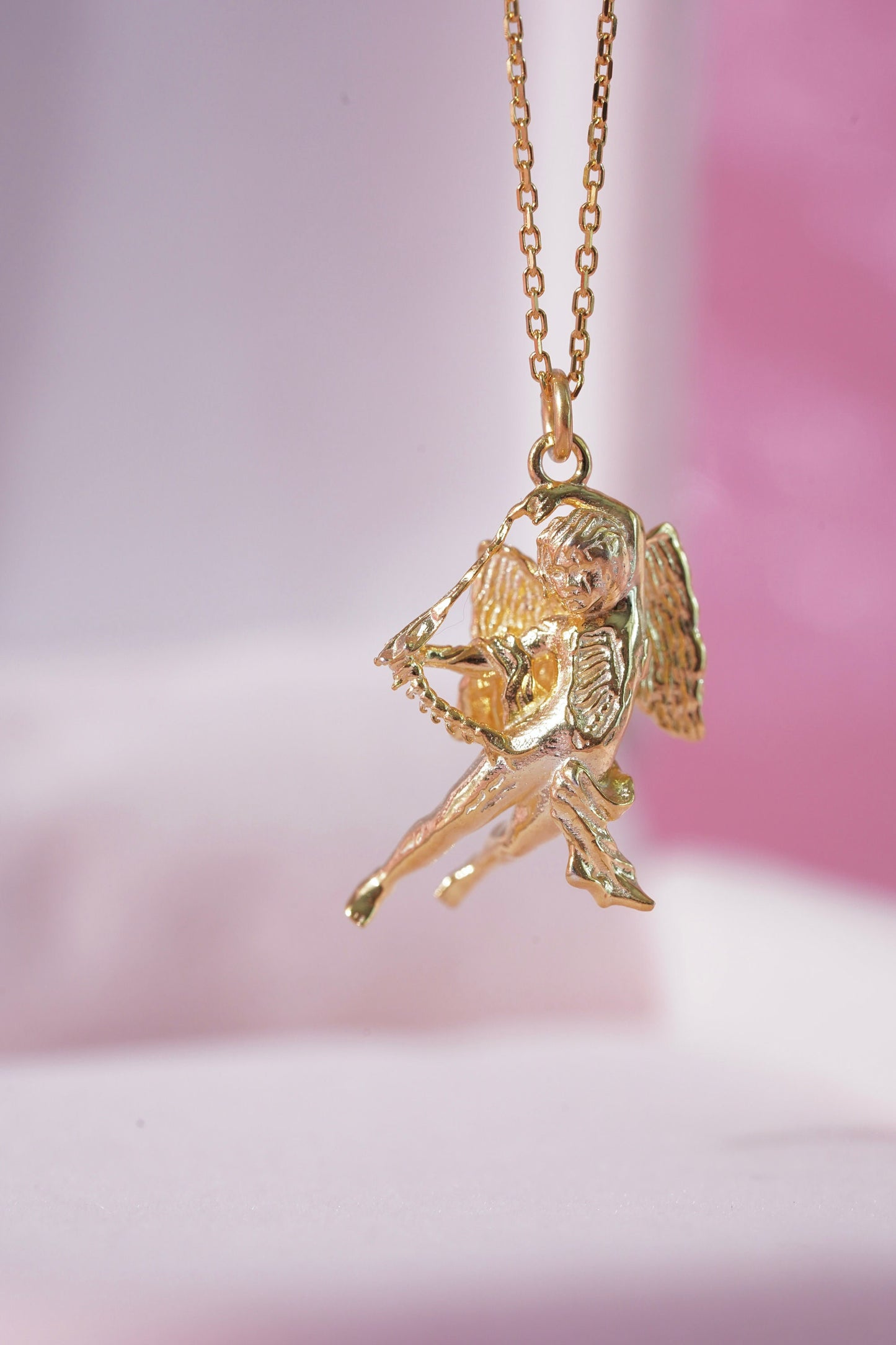 Angel Necklace -Eros Necklace- Cherub Angel Necklace- Eros Cupid Arrow Necklace -gift for her-925 sterling Silver