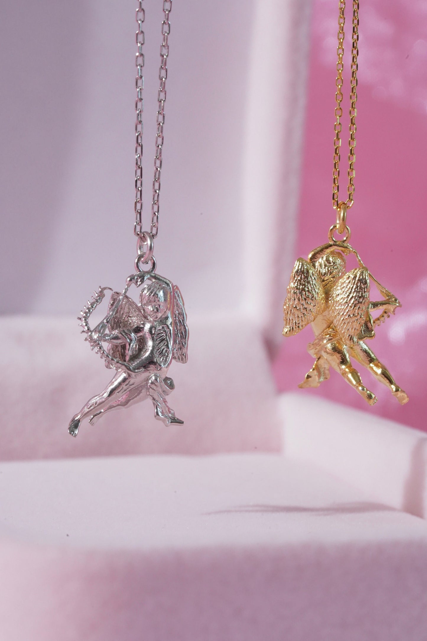 Angel Necklace -Eros Necklace- Cherub Angel Necklace- Eros Cupid Arrow Necklace -gift for her-925 sterling Silver