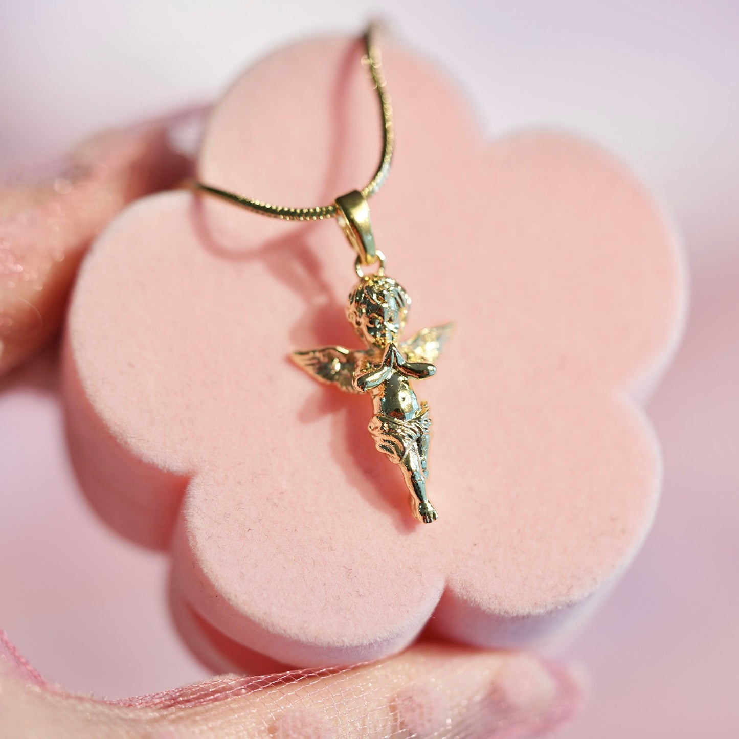 Angel Necklace , Baby Angel Necklace , Cherub Necklace , 18K Gold Plated Necklace , Cherubim Necklace