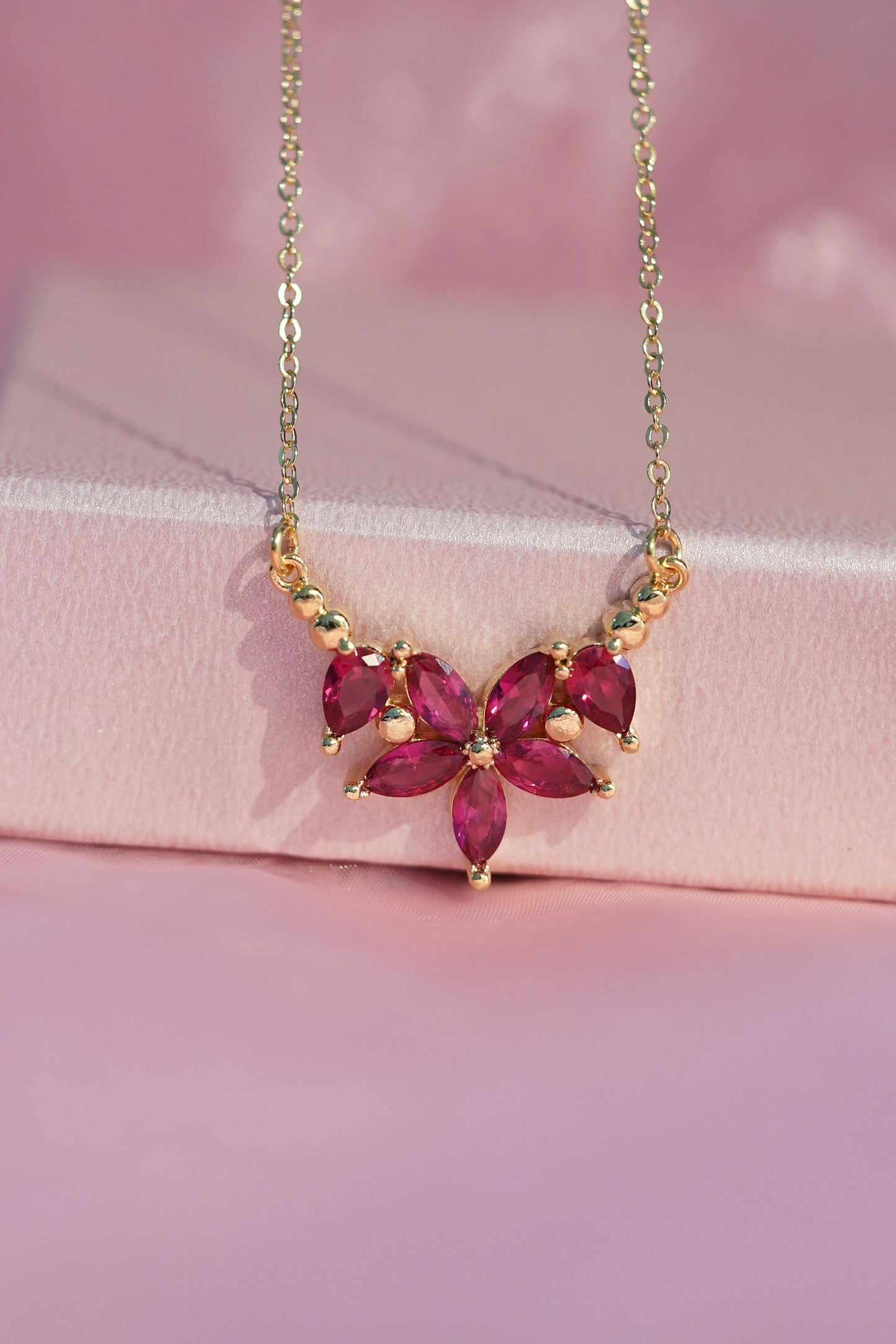 Dracualara Necklace-Pink Flower Necklace -BLOSSOM Necklace