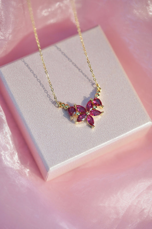 Dracualara Necklace-Pink Flower Necklace -BLOSSOM Necklace