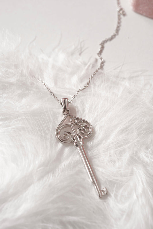 Fearless Necklace, TS Key Inspired Necklace, Fearless Key Necklace,I Knew You Were Trouble, Necklace for Swifties-925 Sterling Silver