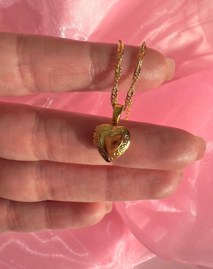 Locket Necklace Nutcracker Princess Clara Heart Locket Gold Plated Brass Cz Necklace