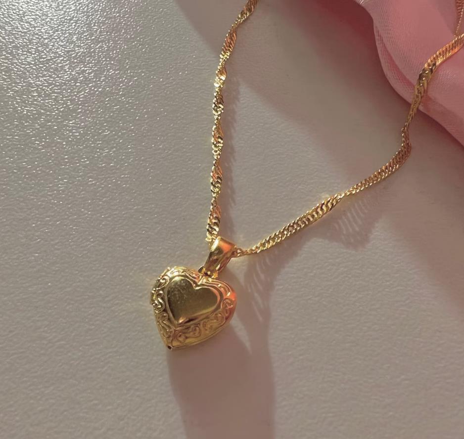 Locket Necklace Nutcracker Princess Clara Heart Locket Gold Plated Brass Cz Necklace