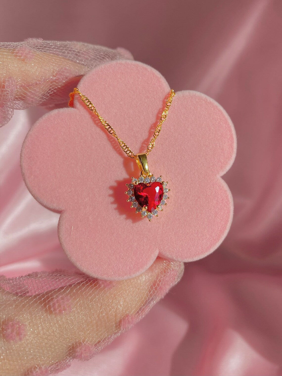 Lana Del Rey Necklace - Red Heart Necklace - LDR Necklace