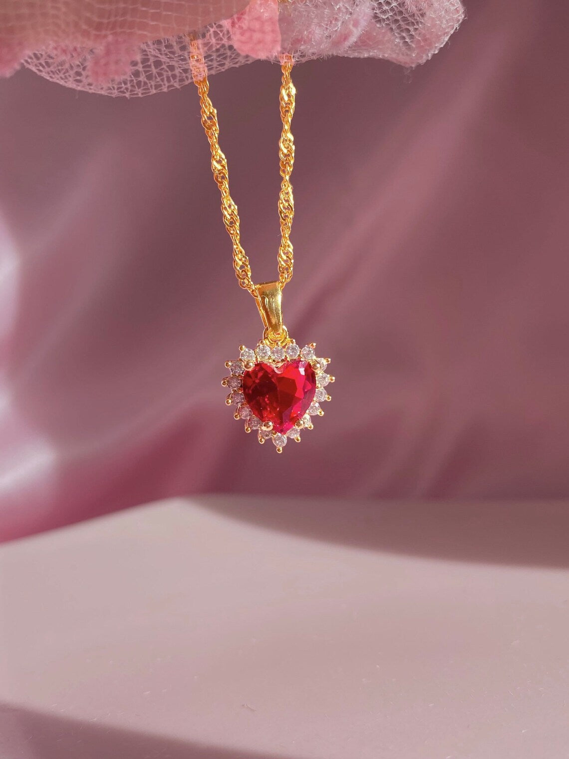 Lana Del Rey Necklace - Red Heart Necklace - LDR Necklace