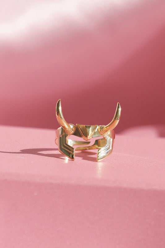 Inspired Loki Helmet Ring, Loki Horn Ring