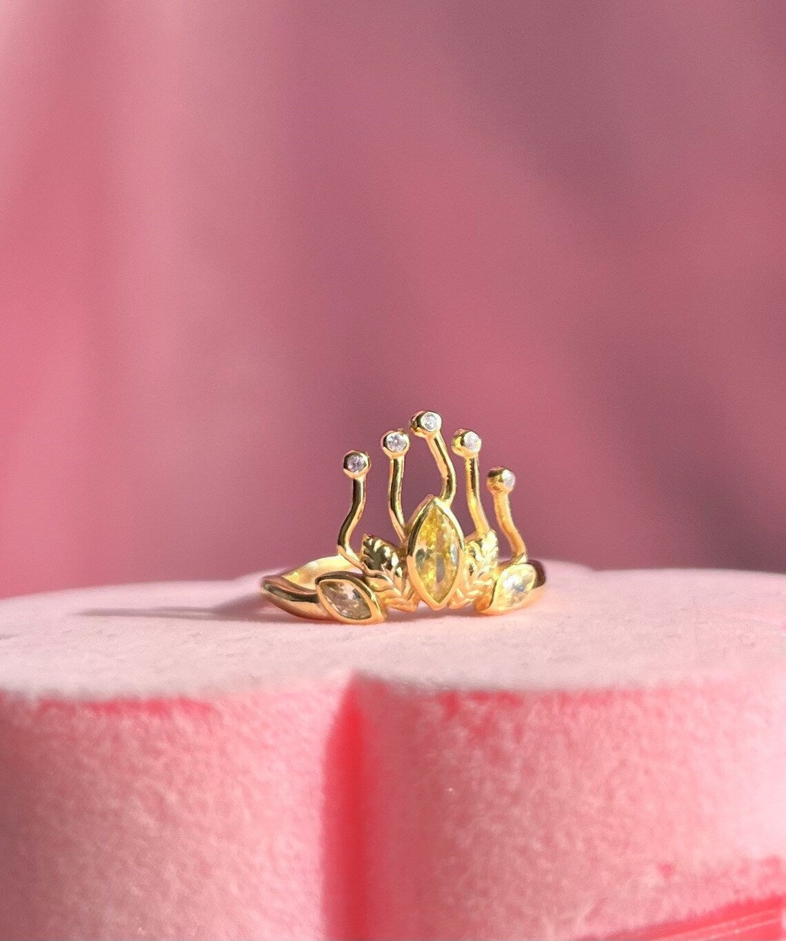 Princess Tiana Wedding Crown Ring, Tiana Princess Queen Crown