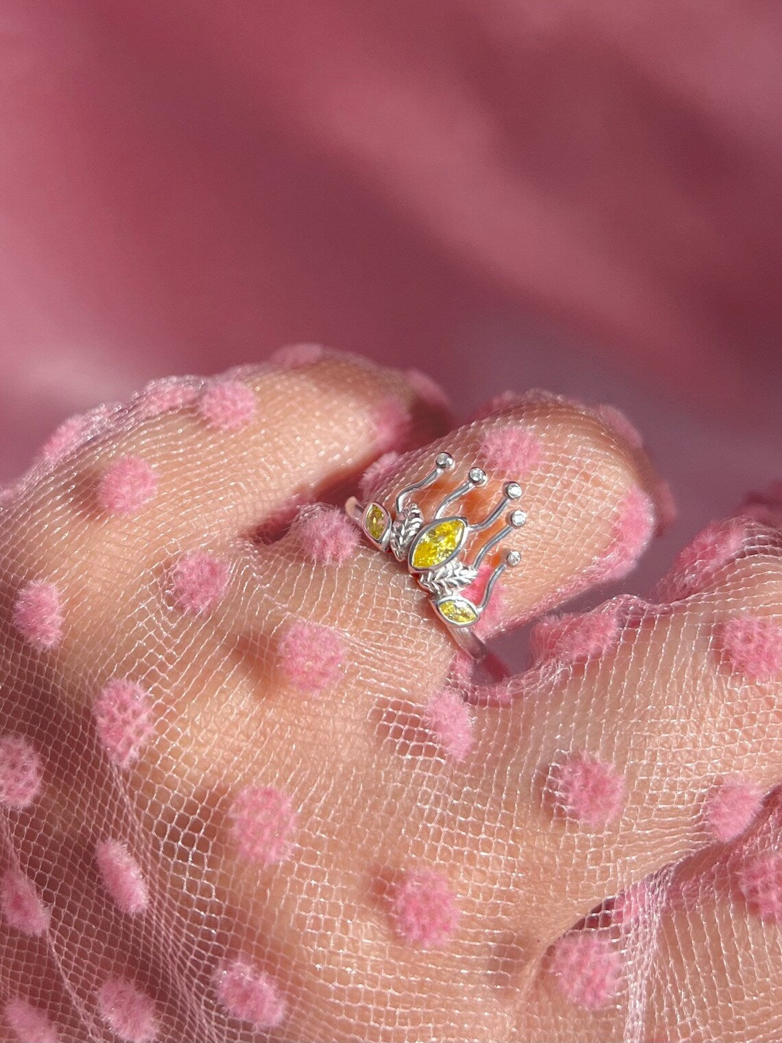 Princess Tiana Wedding Crown Ring, Tiana Princess Queen Crown