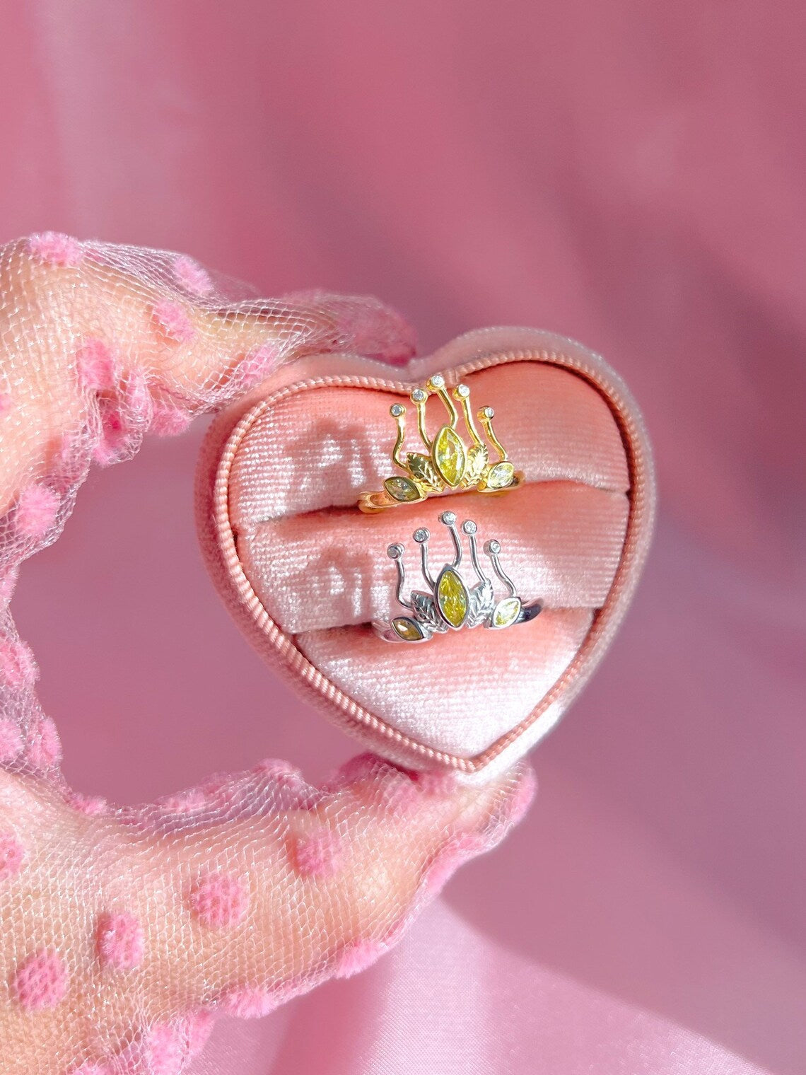 Princess Tiana Wedding Crown Ring, Tiana Princess Queen Crown