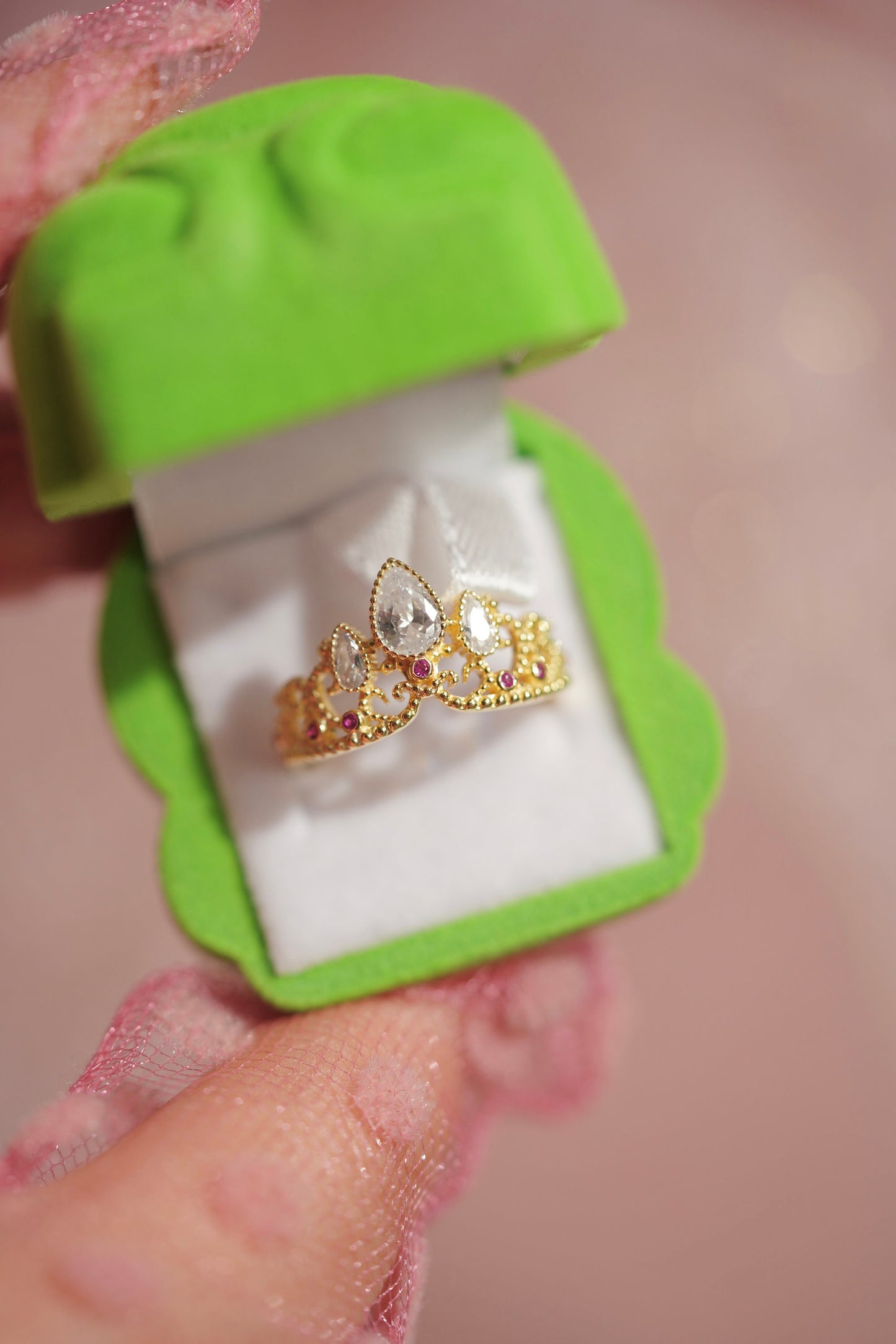 Rapunzel Crown Necklace + Rapunzel Ring Set - Tangled Princess Jewelry
