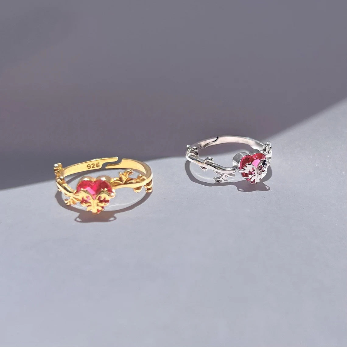 Red Heart Love Ring The Pendant of Eraklyon Bloom Ring Gift for Her