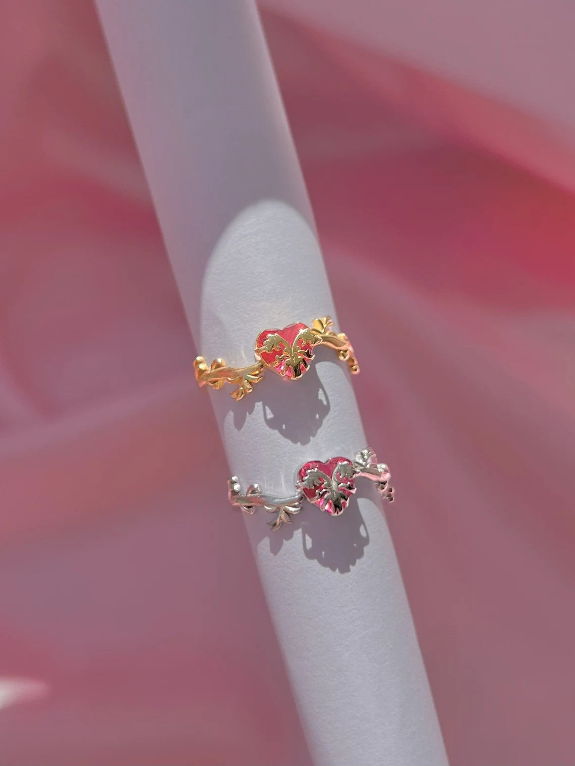 Red Heart Love Ring The Pendant of Eraklyon Bloom Ring Gift for Her