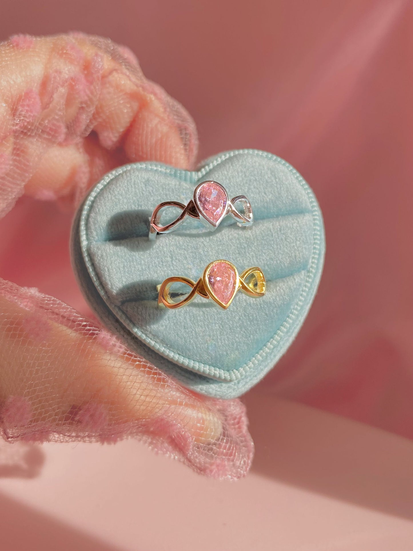 Swan Lake Princess Odette Pink Stone Tiara Ring, 925 Sterling Silver Gold or Silver Plated Ring, Valentine's day Gift, Gift for Her