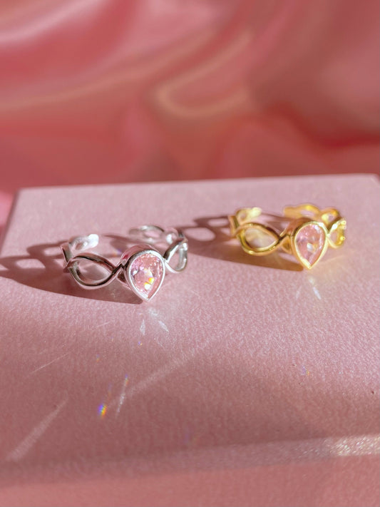 Swan Lake Princess Odette Pink Stone Tiara Ring, 925 Sterling Silver Gold or Silver Plated Ring, Valentine's day Gift, Gift for Her